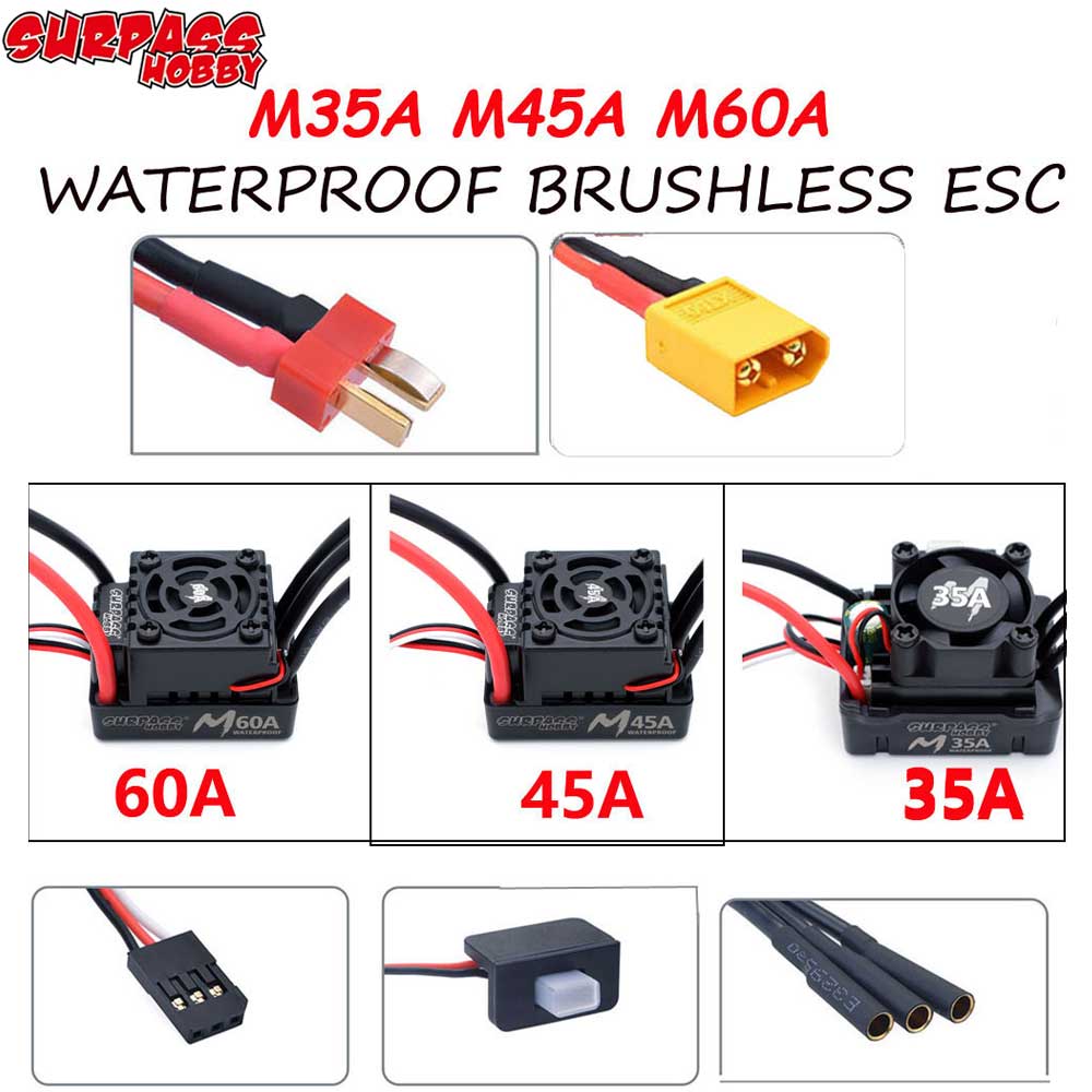 Esc Waterproof 60A - ESC Brushless à Prova d'Água Surpass