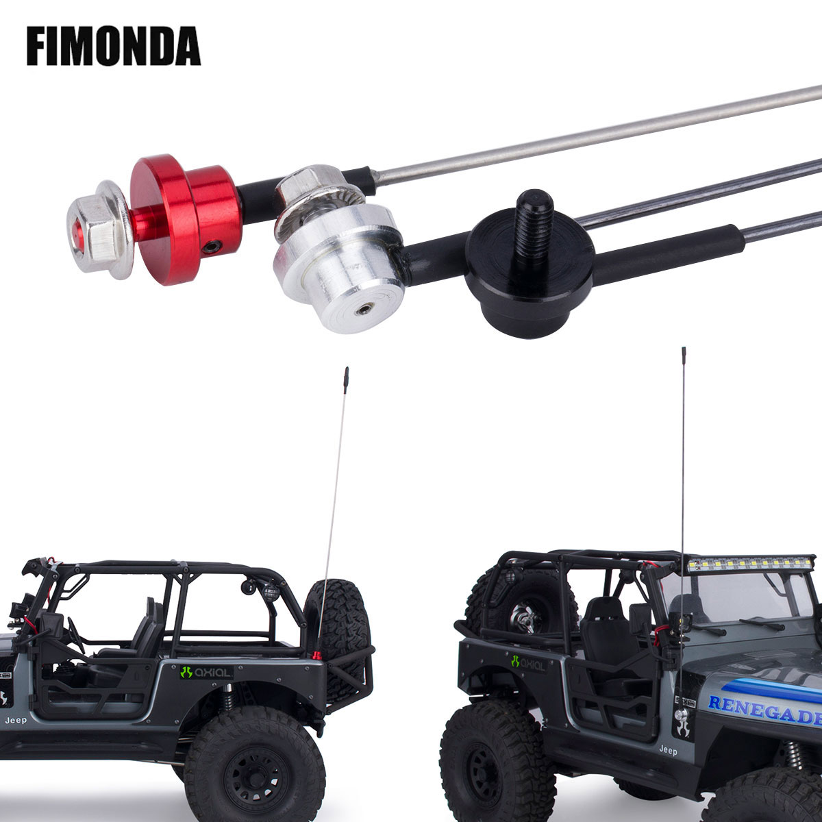Rc Crawler 4X4 - Antena de simulação ajustável de metal,