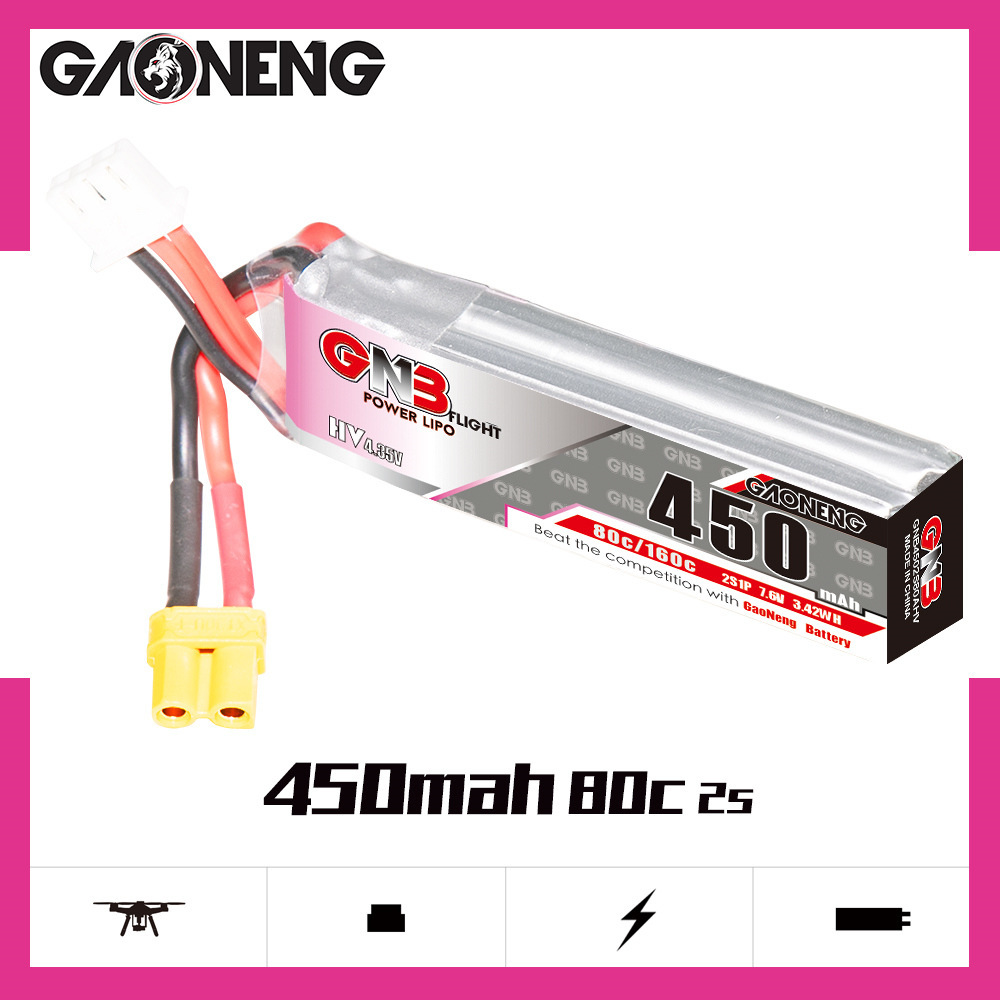 Bateria lipo gnb hv 2s 7.6v 45 - Fpv Racing Quadcopter avaliação e preço